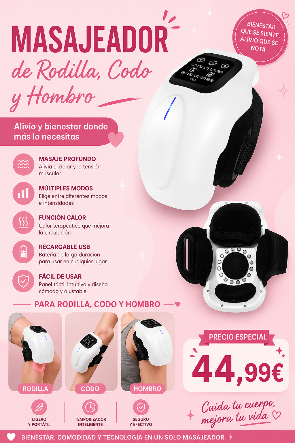 Masajeador de rodilla, hombro y codo
